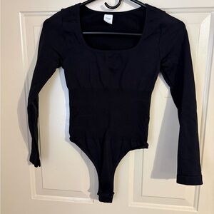 Juniors Black Long Sleeve One Piece